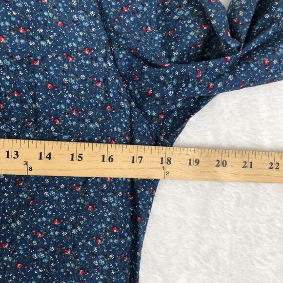 VTG 70s Handmade Maxi Tiered Prairie Dress 36" *See Measurements Blue Calico - Picture 6 of 13